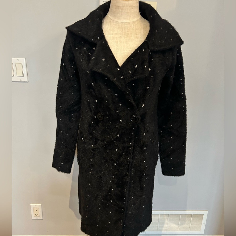 Pink Martini Black Double-Breasted Women's Coat - Picture 1 of 9